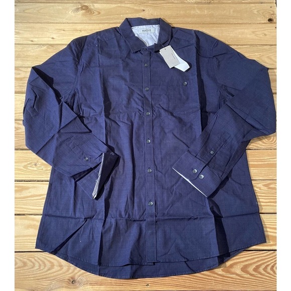 NWT Kenneth Cole Reaction Long Sleeve Dress Shirt Size XL Men’s Blue MSRP $69.50 - Picture 1 of 10